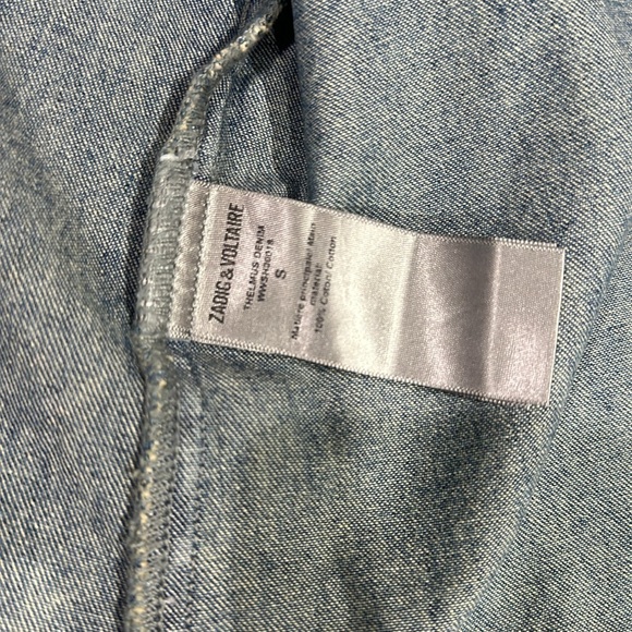 Zadig & Voltaire Thelmus Denim Shirt in Medium Blue - Picture 6 of 6